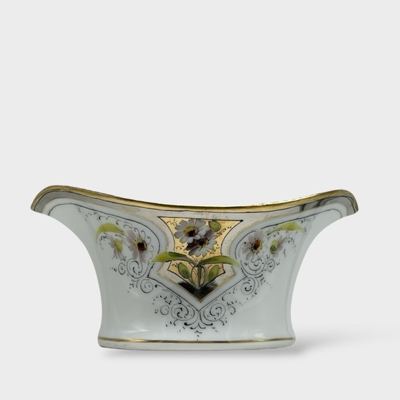 Antique STOUFFER Handpainted UNO Favorite‎ Bavaria Sugar Bowl Daisy w/Platinum - Picture 1 of 8